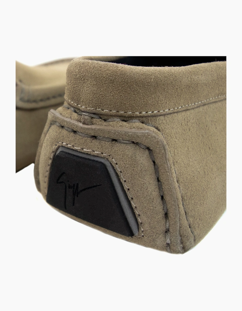 Giuseppe Zanotti Kent Signature Suede Loafers Camel