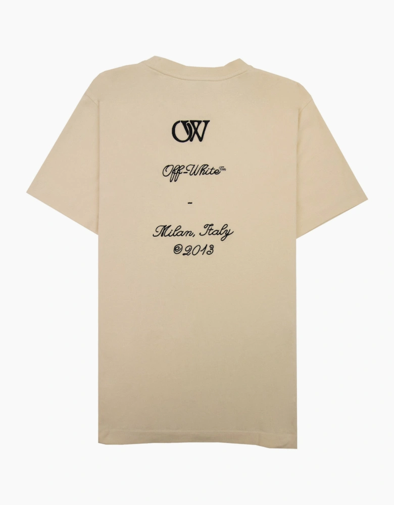 Off White 23 Logo Slim S/s T Shirt Angora Black