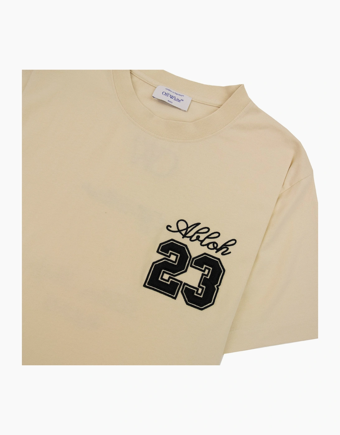 Off White 23 Logo Slim S/s T Shirt Angora Black
