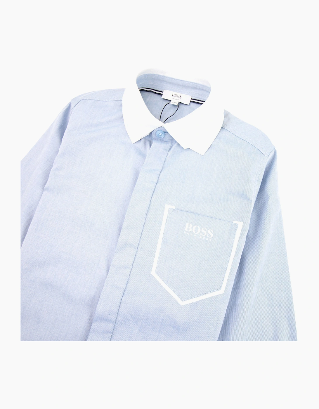 Hugo Boss Kids Long Sleeve Contrast Pocket Shirt Sky Blue