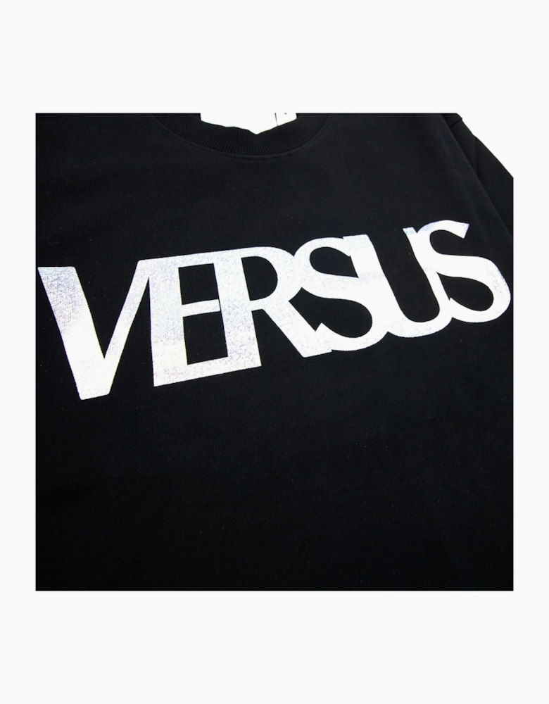 Versace Versus Logo Printed Crew Neck Sweatshirt Black