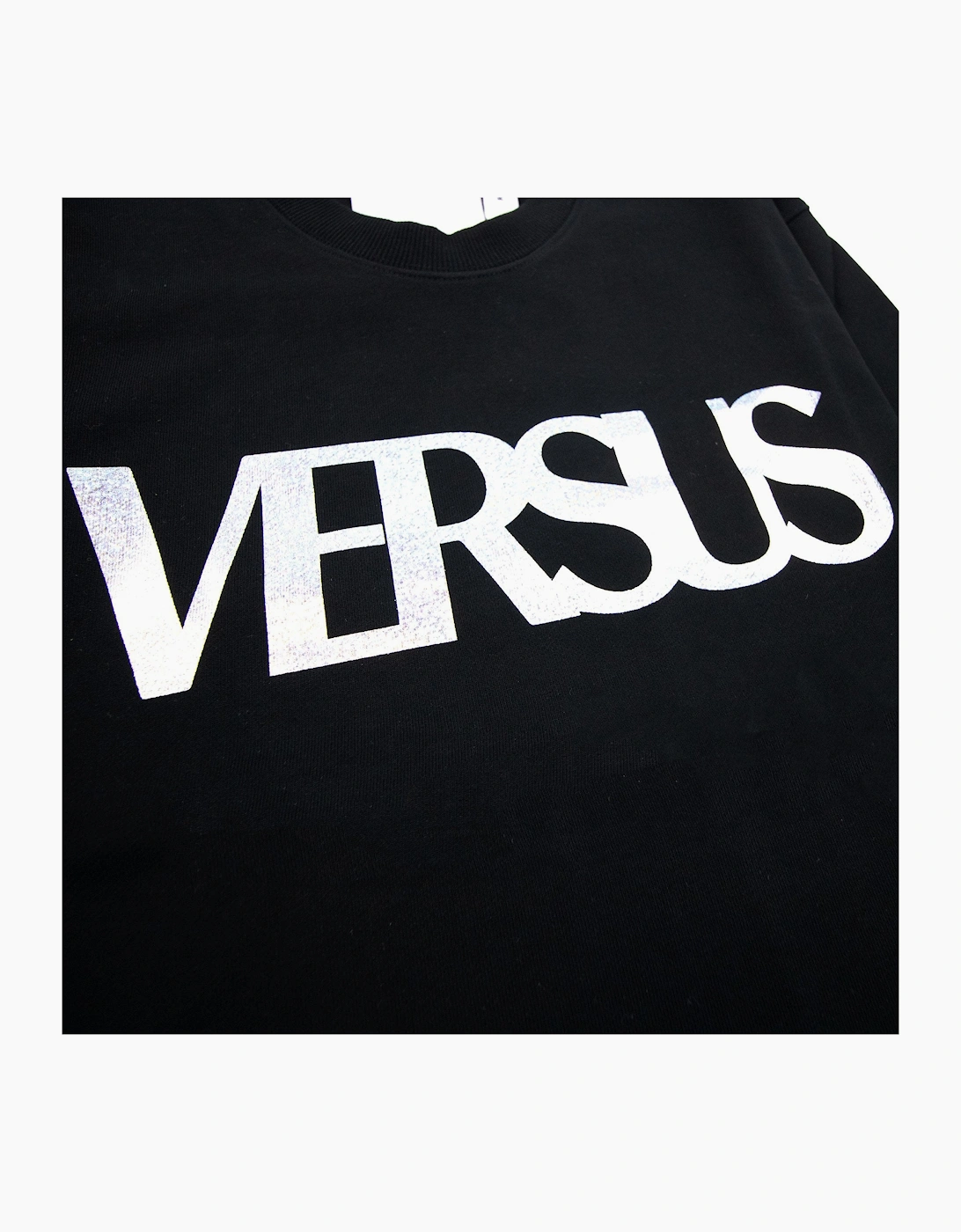 Versace Versus Logo Printed Crew Neck Sweatshirt Black