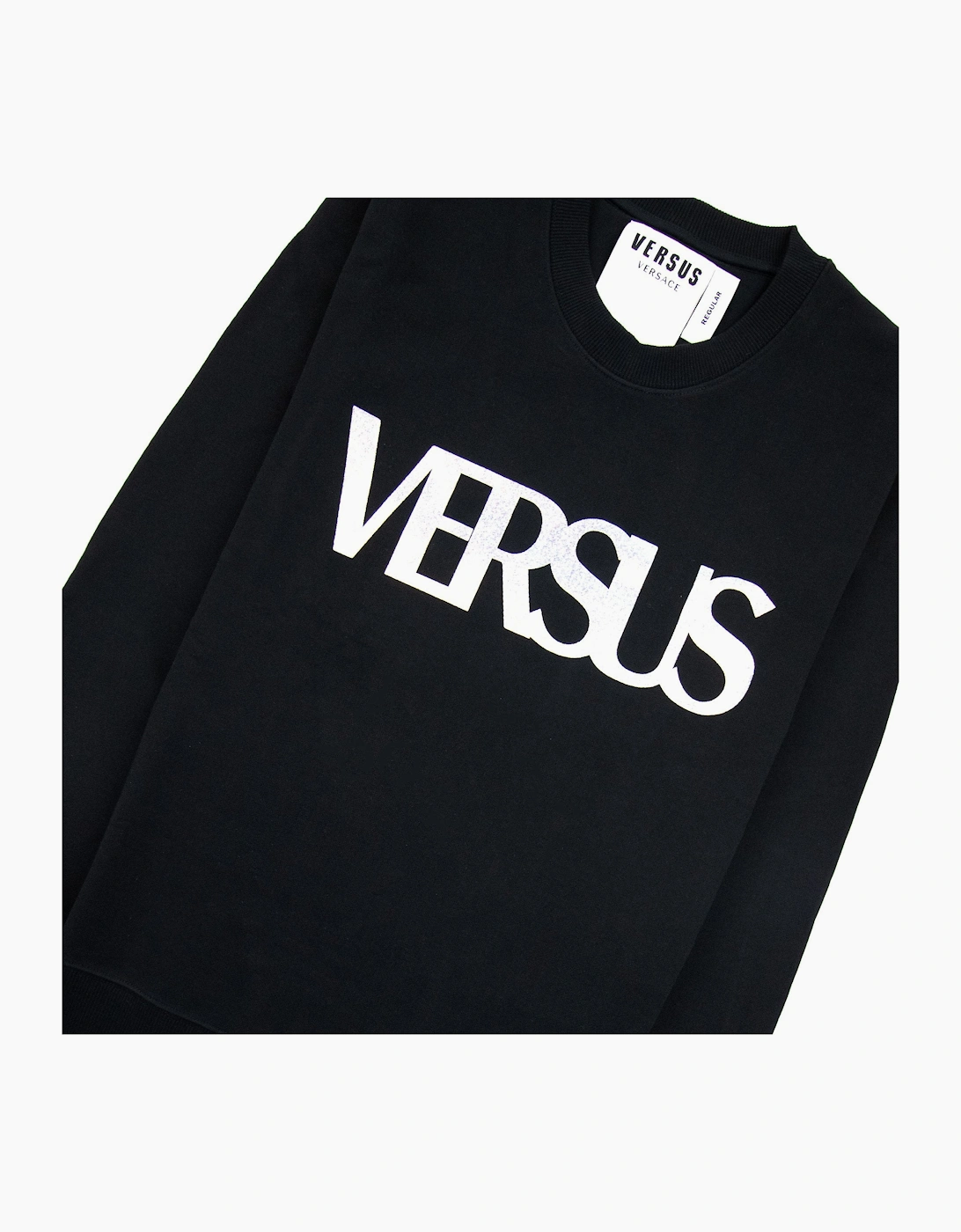 Versace Versus Logo Printed Crew Neck Sweatshirt Black