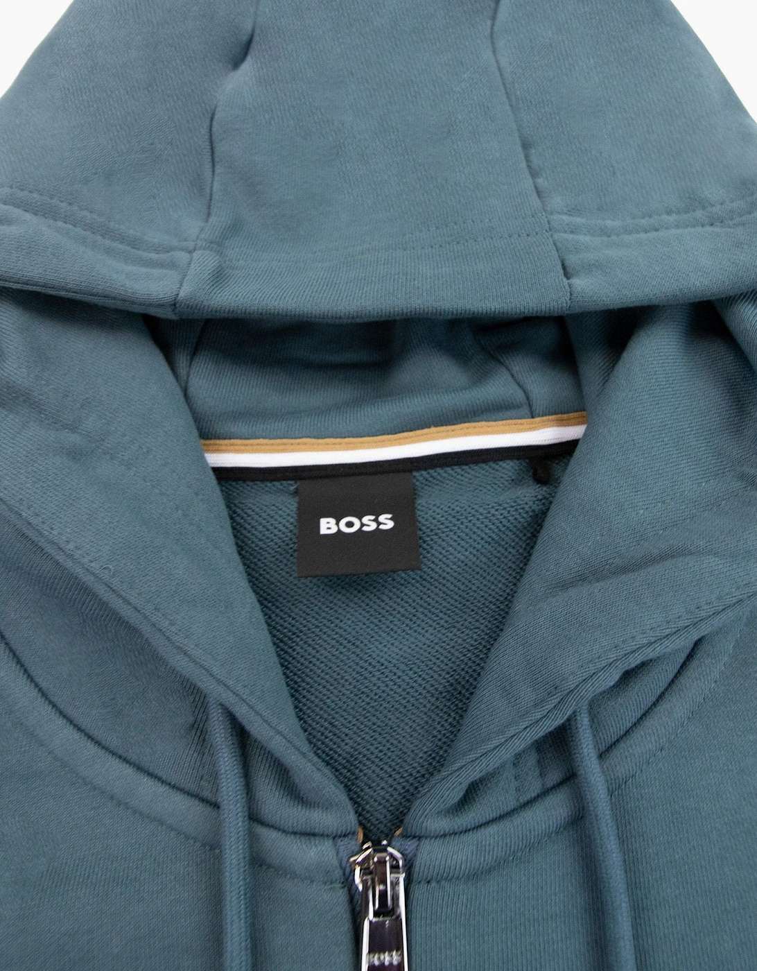 Hugo Boss Seeger 92 Zip Hoodie Rubber Logo Turquoise 445