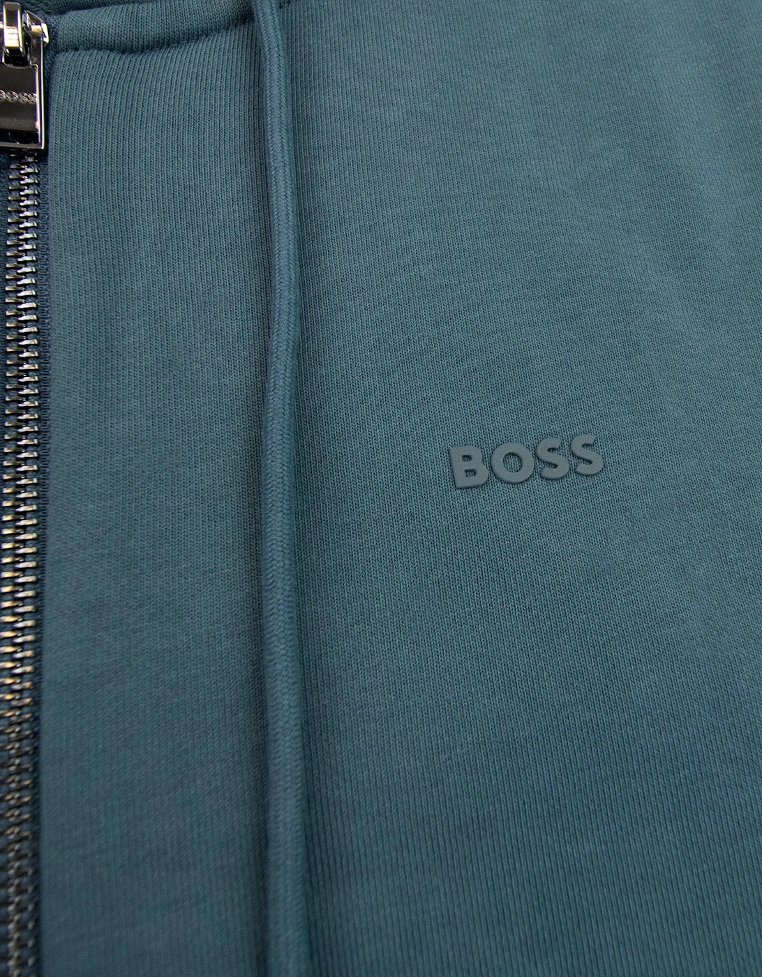 Hugo Boss Seeger 92 Zip Hoodie Rubber Logo Turquoise 445