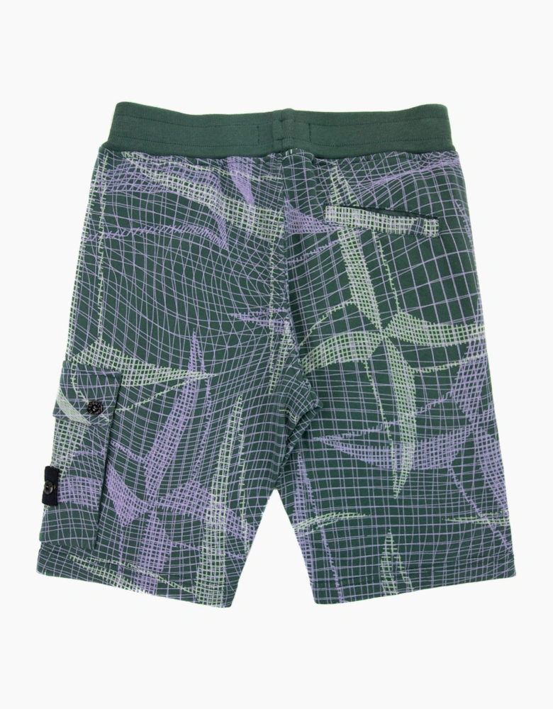 Stone Island Junior 61720 Camouflage Print Bermuda Shorts Bottle Green V0053