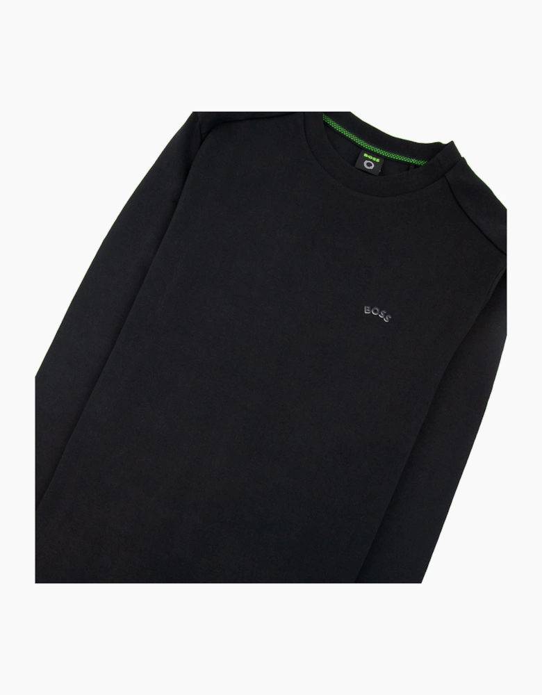 Hugo Boss Salbo Curved Logo Sweatshirt Black 001