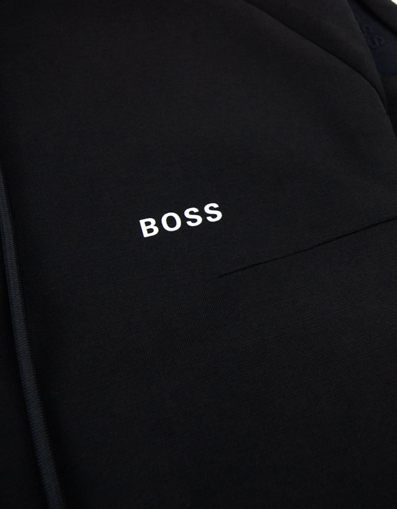 Hugo Boss Saggy 1 Logo Zip Up Sweatshirt Black 001