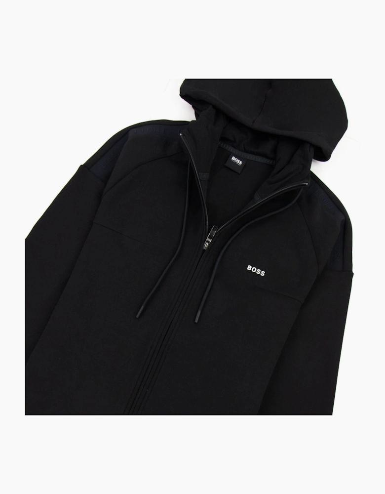 Hugo Boss Saggy 1 Logo Zip Up Sweatshirt Black 001