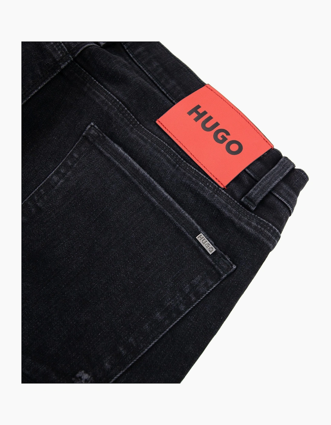 Hugo Slim-fit Jeans In Black Comfort-stretch Denim Dark Grey