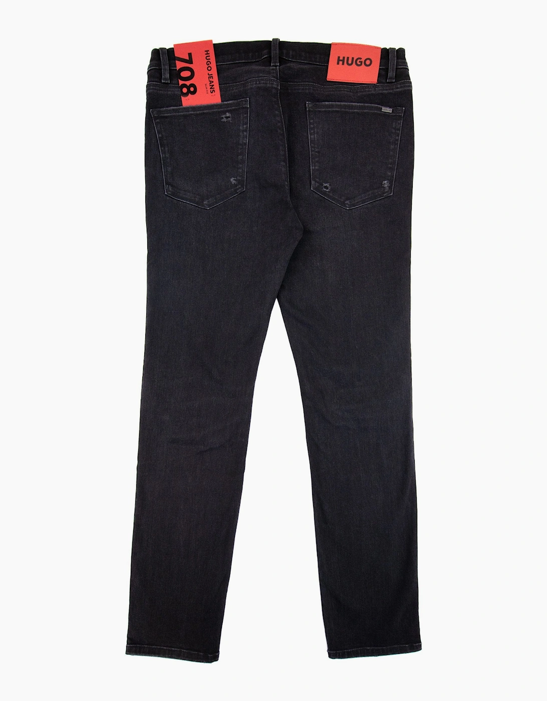 Hugo Slim-fit Jeans In Black Comfort-stretch Denim Dark Grey
