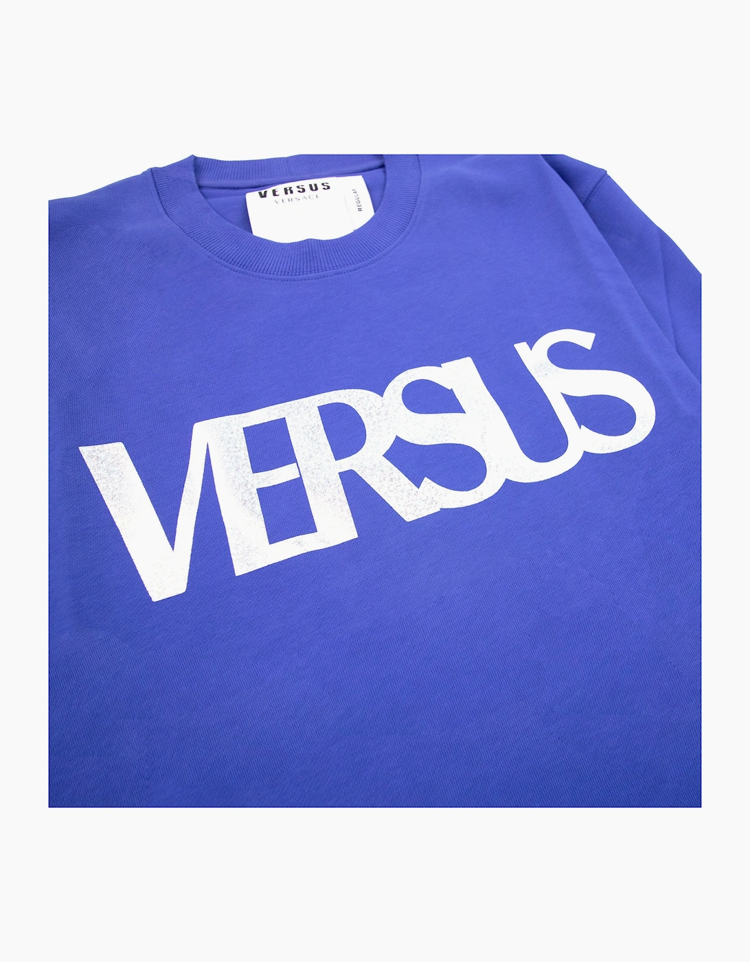 Versace Versus Logo Printed Crew Neck Sweatshirt Royal Blue