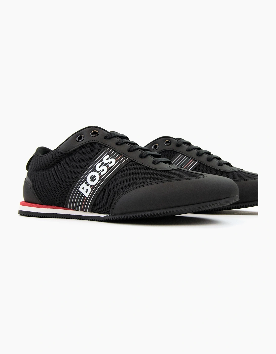 Hugo Boss Rusham Seasonal Logo Stripe Trainer Charcoal 016