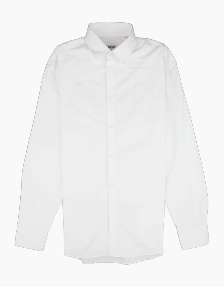 Kenzo Back Logo Long Sleeve Shirt White