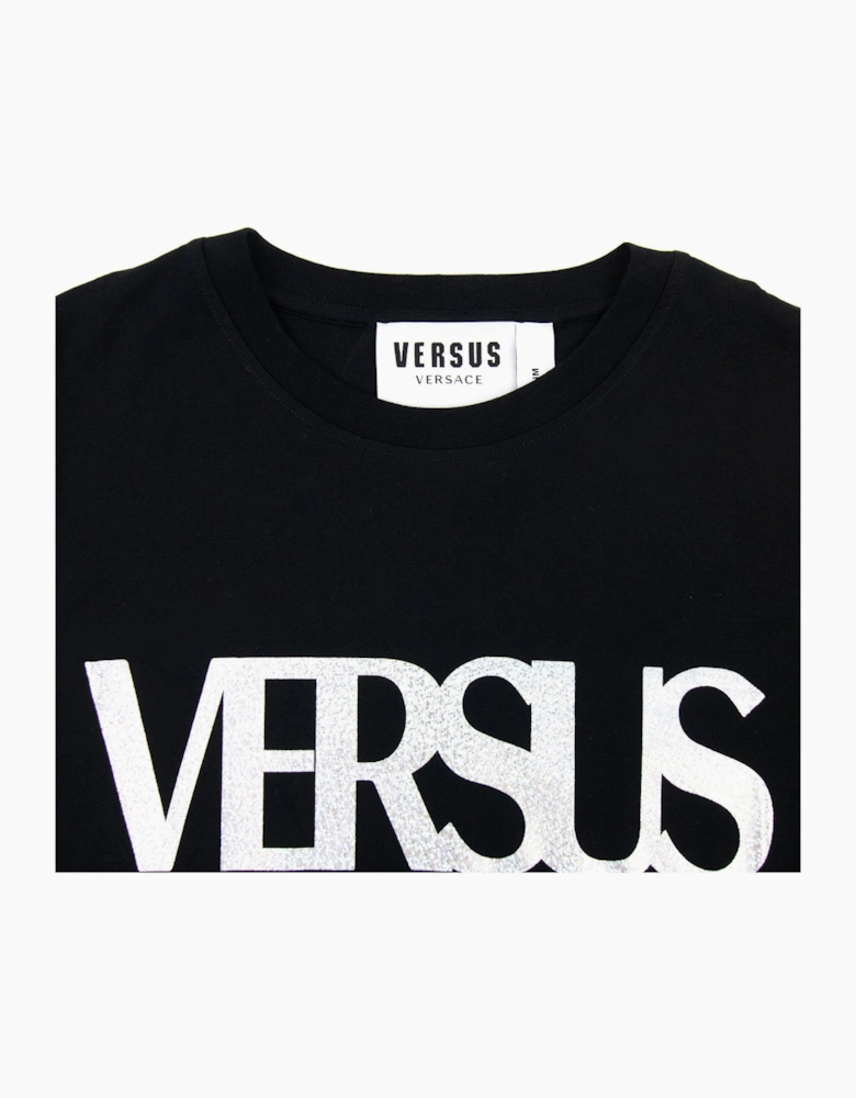 Versace Versus Logo Printed T Shirt Black