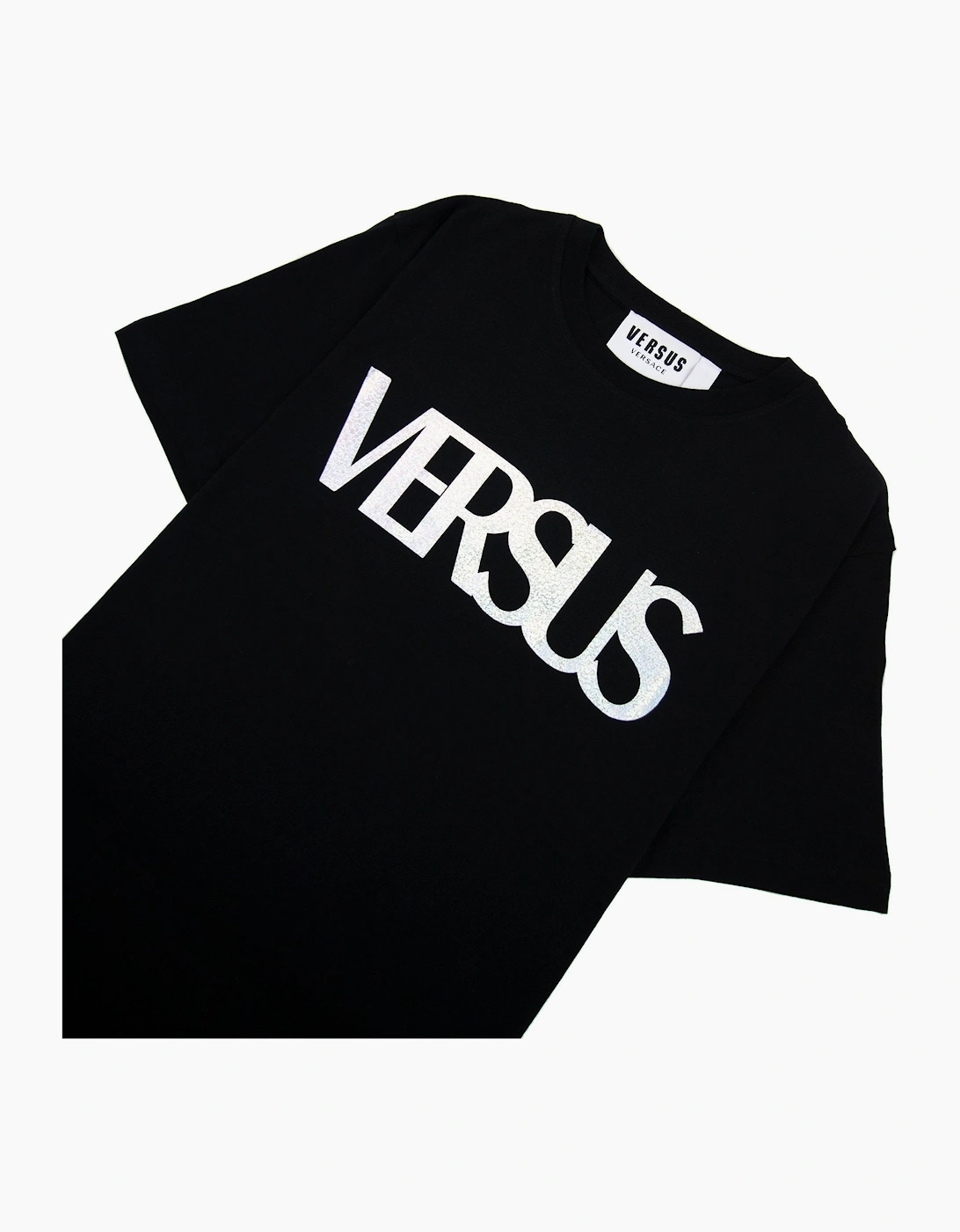 Versace Versus Logo Printed T Shirt Black