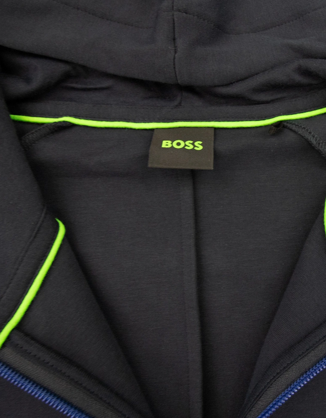 Hugo Boss Saggy 1 Embroidered Logo Zip Up Hoodie Navy 402