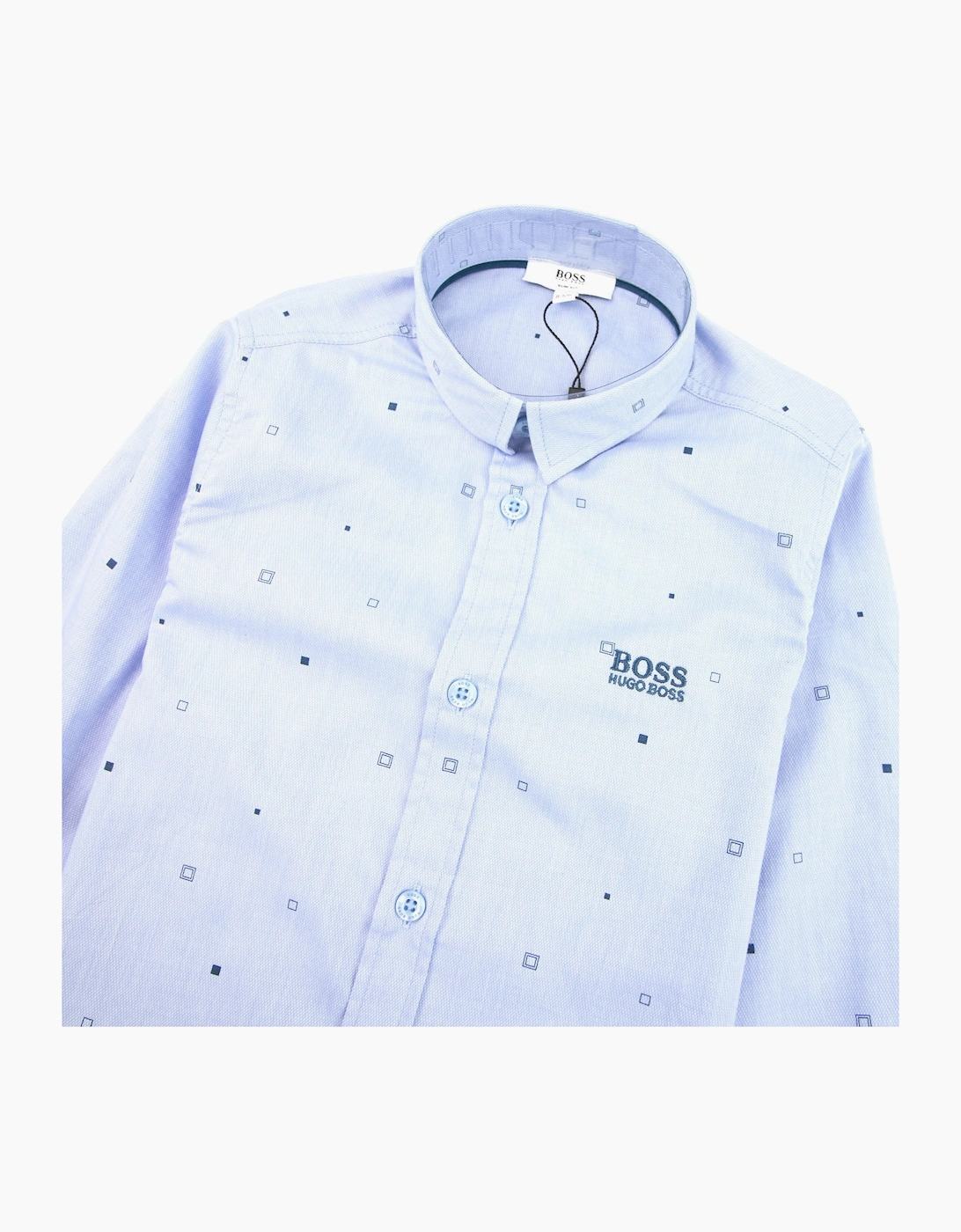 Hugo Boss Kids Geometric Long Sleeve Shirt Baby Blue