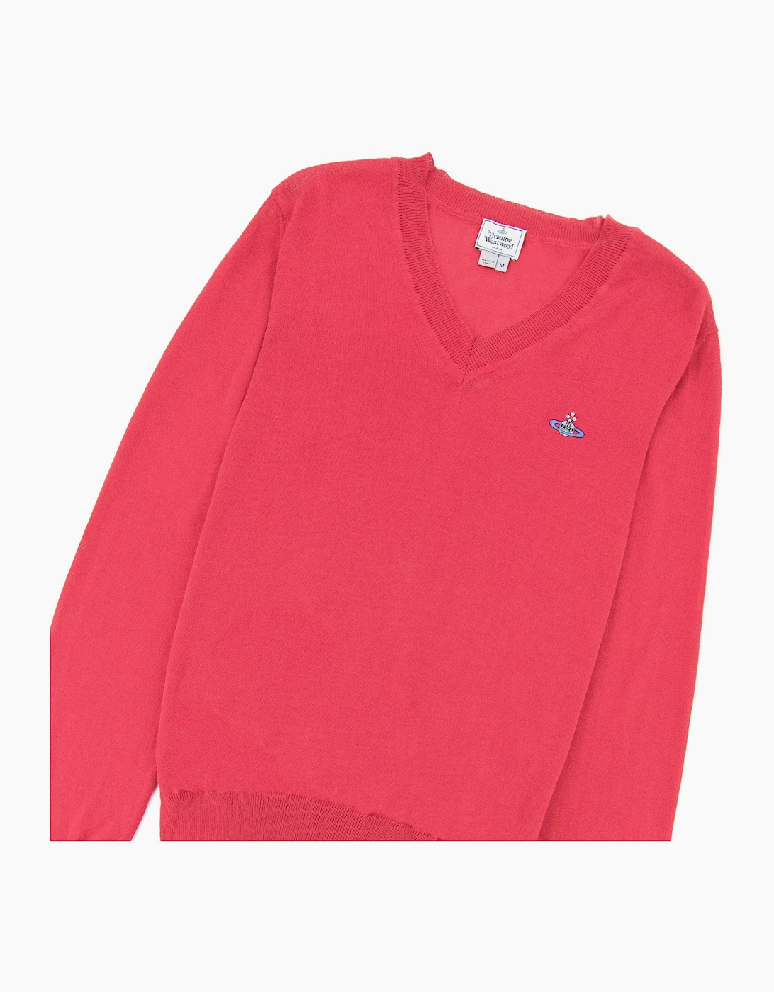 Vivienne Westwood V Neck Knitted Jumper Pink