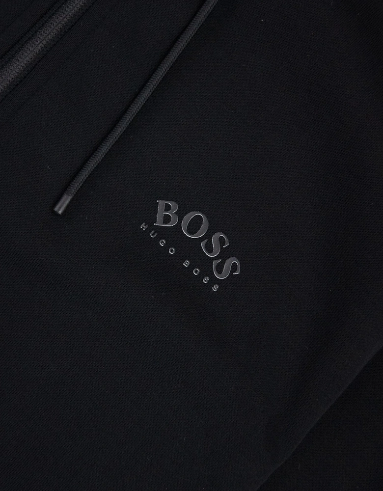 Hugo Boss Saggy Curved Logo Zip Up Sweatshirt Black 001