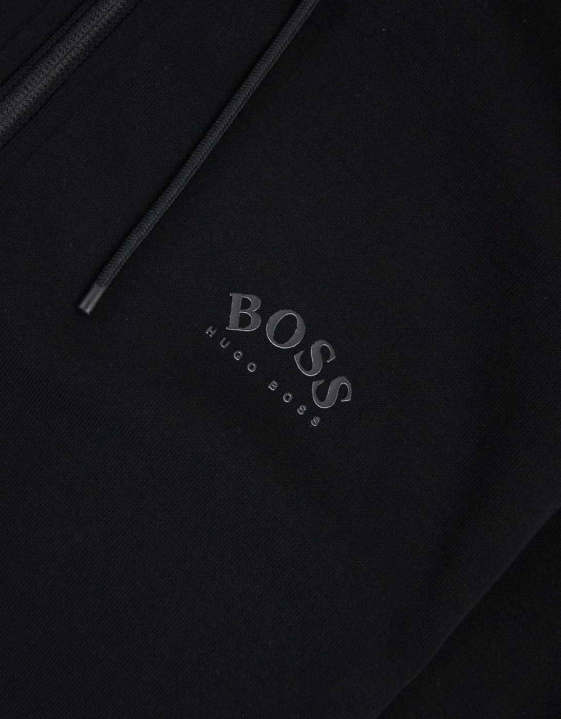 Hugo Boss Saggy Curved Logo Zip Up Sweatshirt Black 001