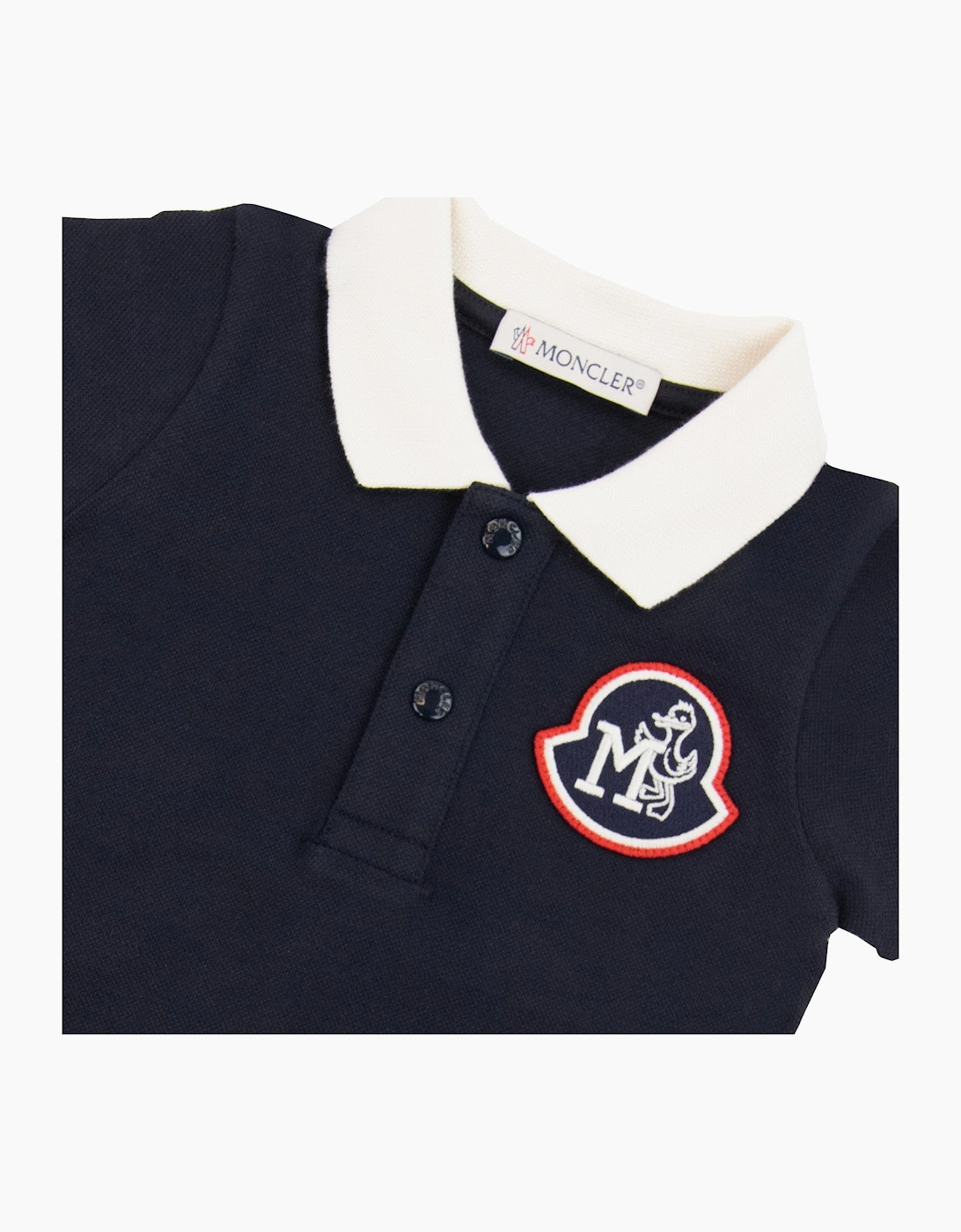 Moncler Junior Monogram Polo Shirt Navy 778
