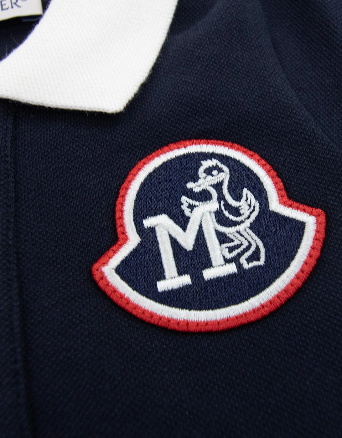 Moncler Junior Monogram Polo Shirt Navy 778