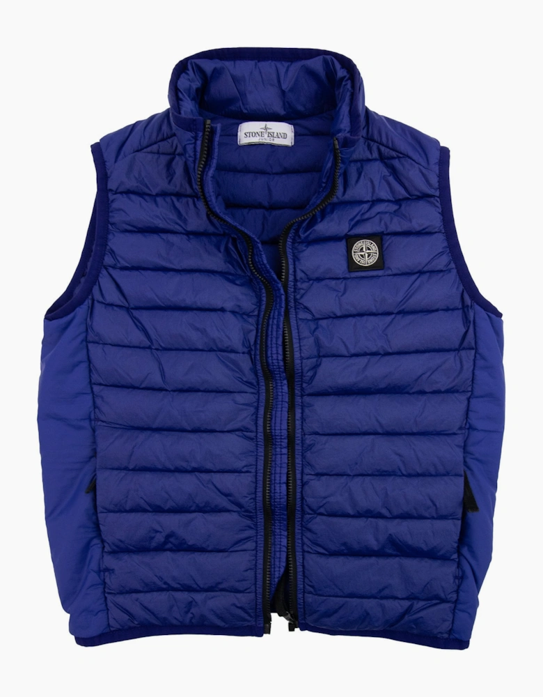 Stone Island Junior G0224 Hooded Down Blouson Gilet Blue V0022