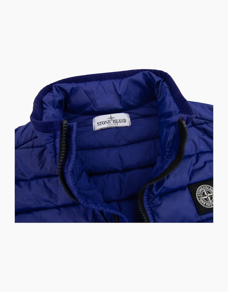 Stone Island Junior G0224 Hooded Down Blouson Gilet Blue V0022