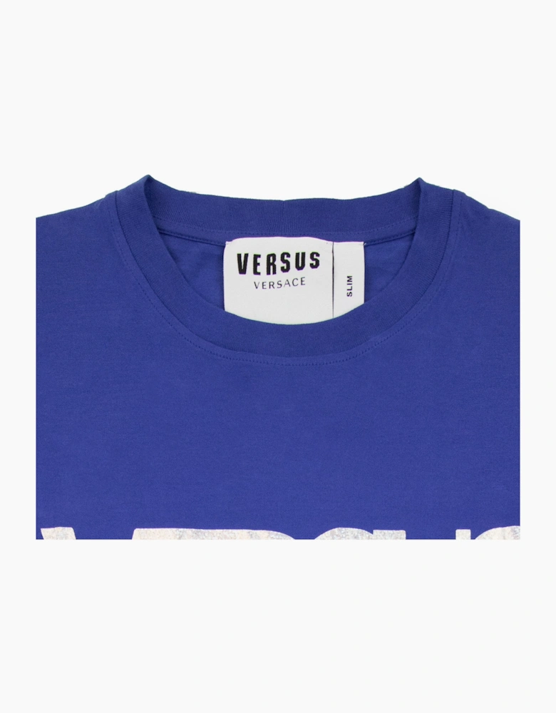 Versace Versus Logo Printed T Shirt Royal Blue