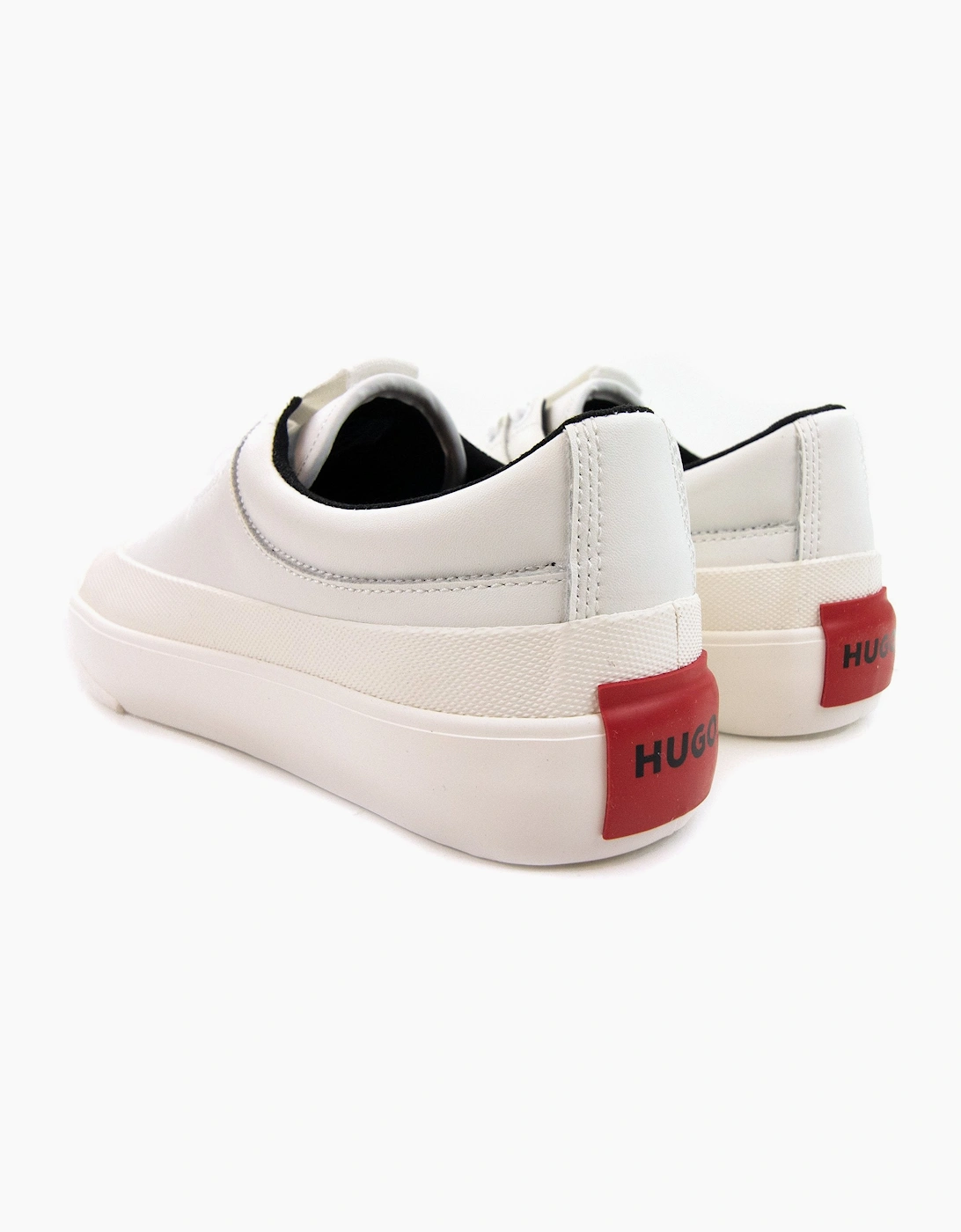 Hugo Logo-label Low-top Trainers With Bonded Leather White