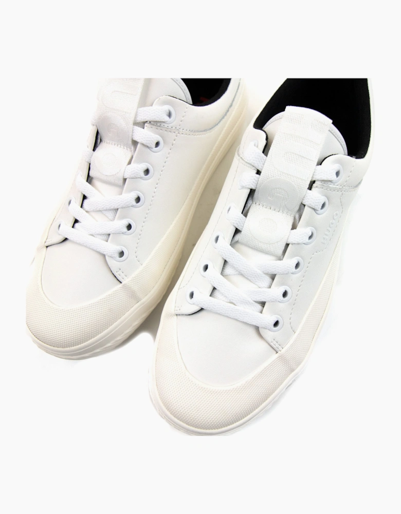 Hugo Logo-label Low-top Trainers With Bonded Leather White
