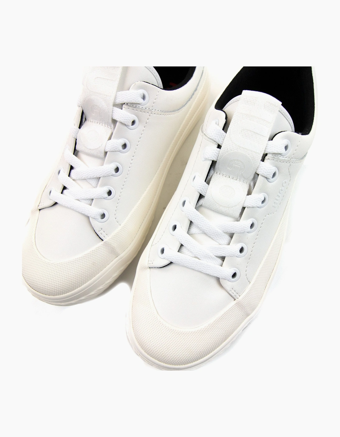 Hugo Logo-label Low-top Trainers With Bonded Leather White