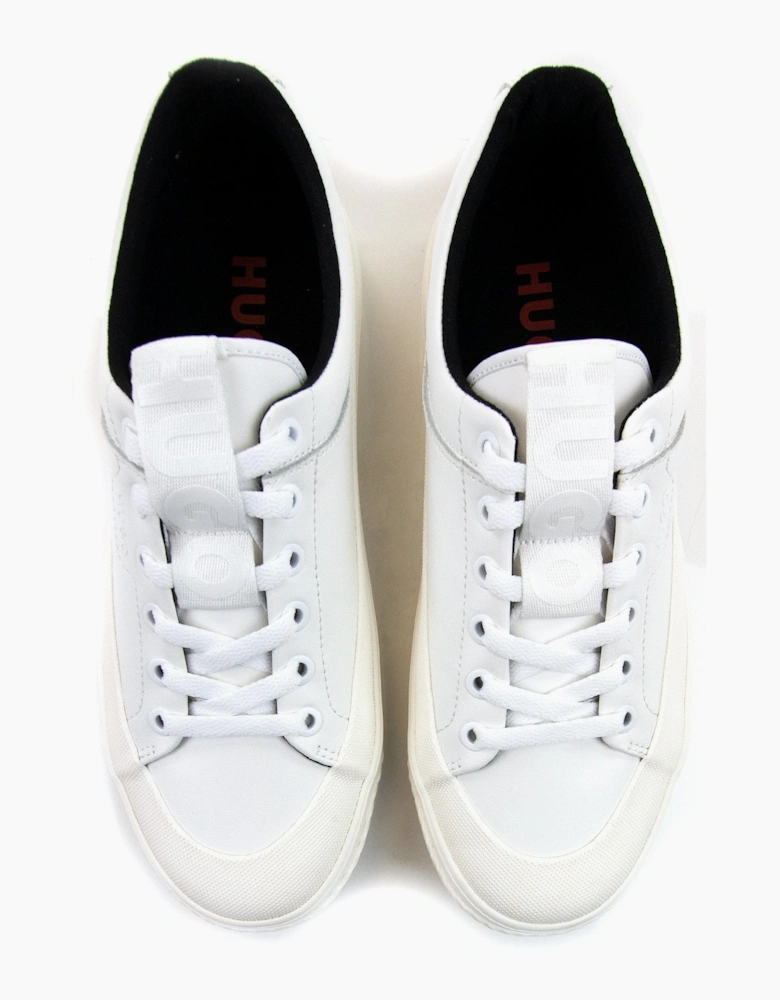 Hugo Logo-label Low-top Trainers With Bonded Leather White