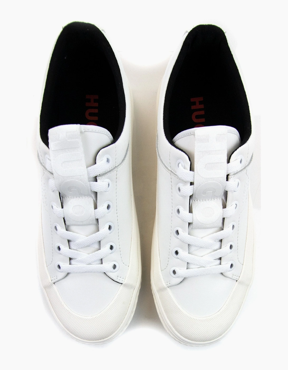 Hugo Logo-label Low-top Trainers With Bonded Leather White