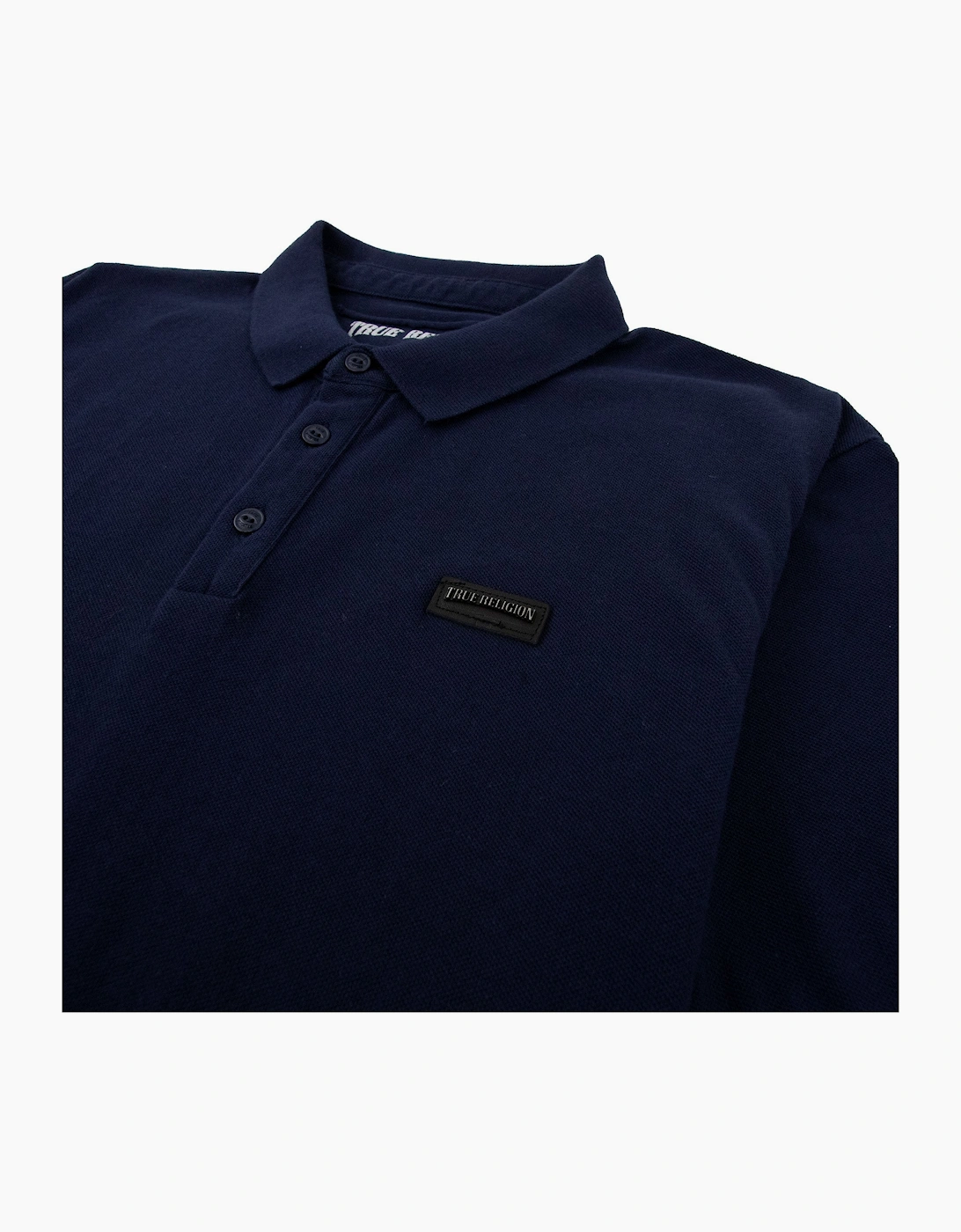 True Religion Short Sleeve Leather Logo Polo Navy