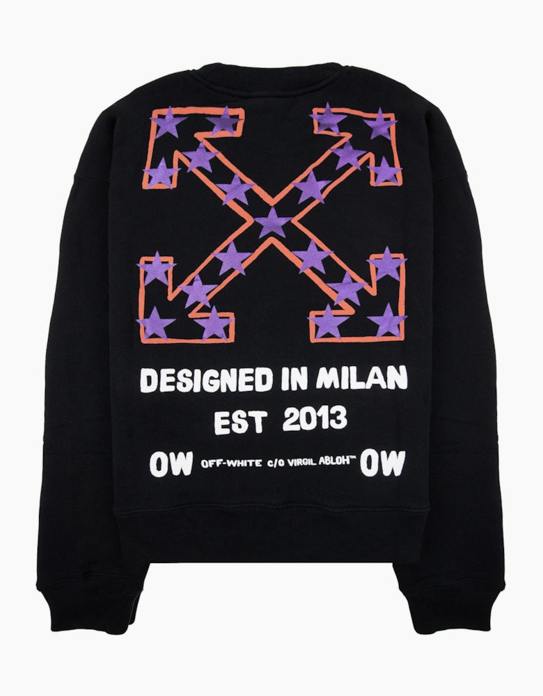 Off White Star Arrow Skate Crewneck Black