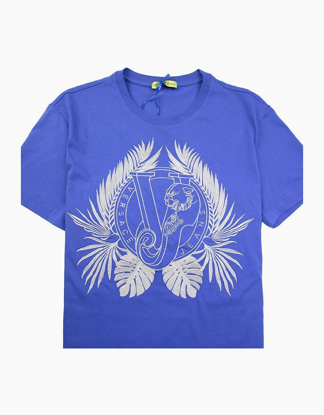 Versace Jeans Metallic Stitching VJ Logo T-Shirt Electric Blue