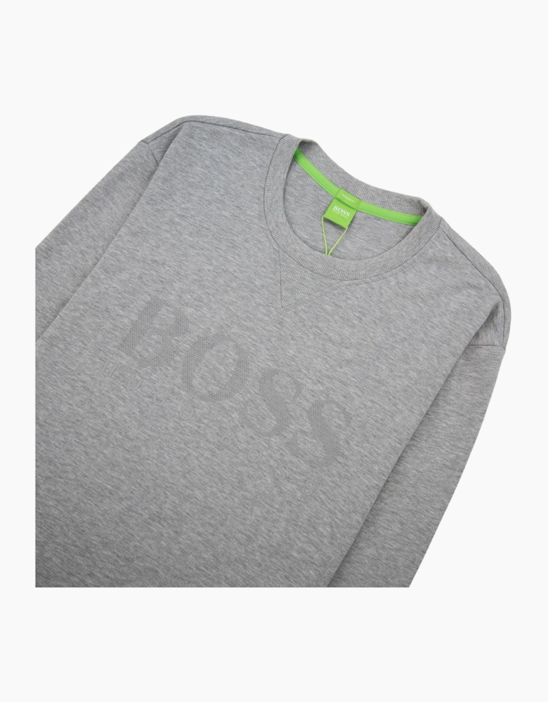 Hugo Boss Salbo Mesh Logo Crewneck Sweatshirt Grey 059