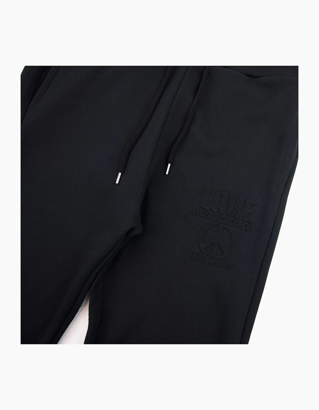 Love Moschino Embossed Peace Logo Tracksuit Pants Black