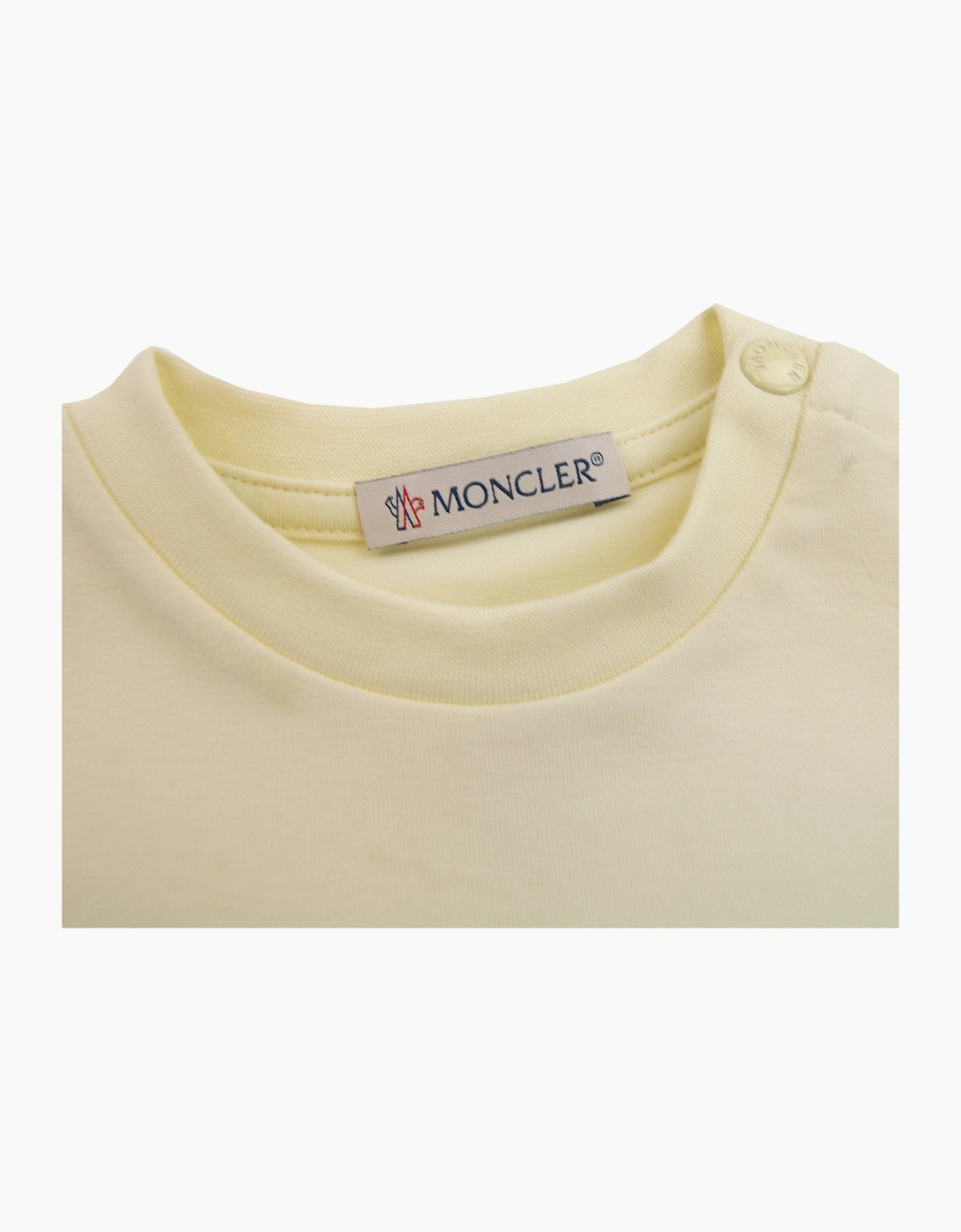 Moncler Junior Tennis Logo T Shirt Off White