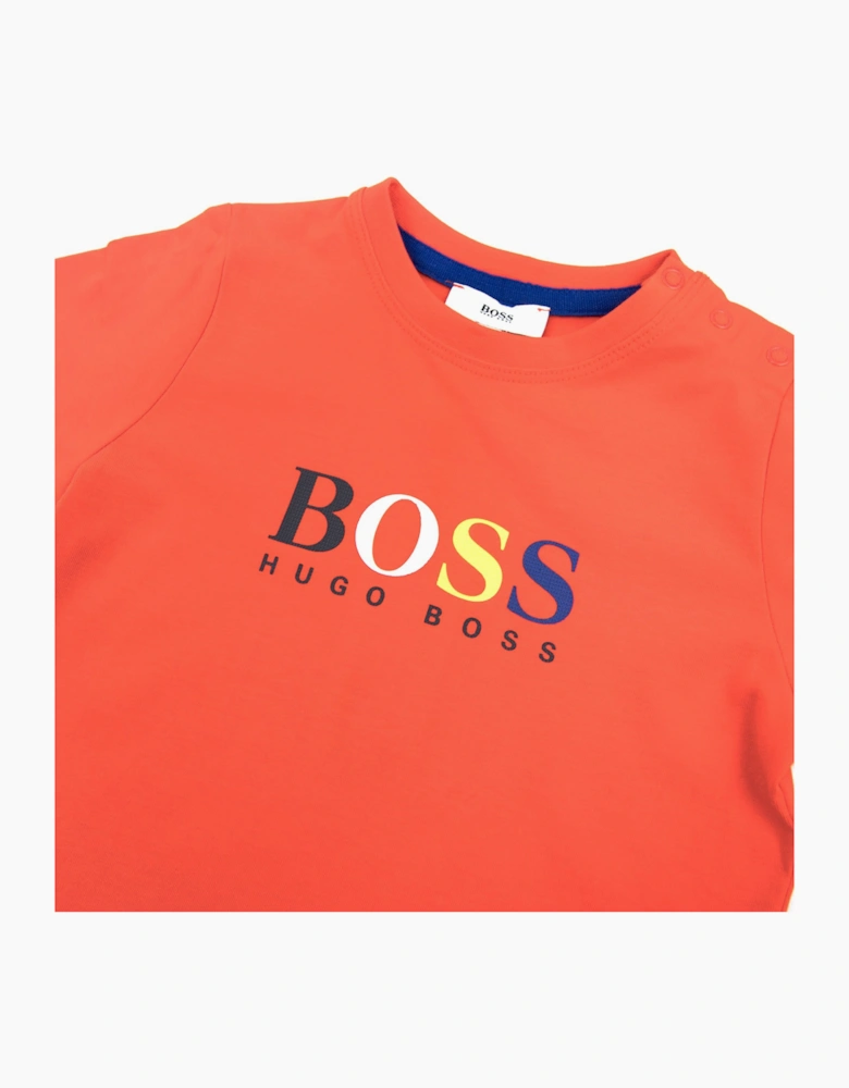 Hugo Boss Kids Multi Logo T-shirt Red