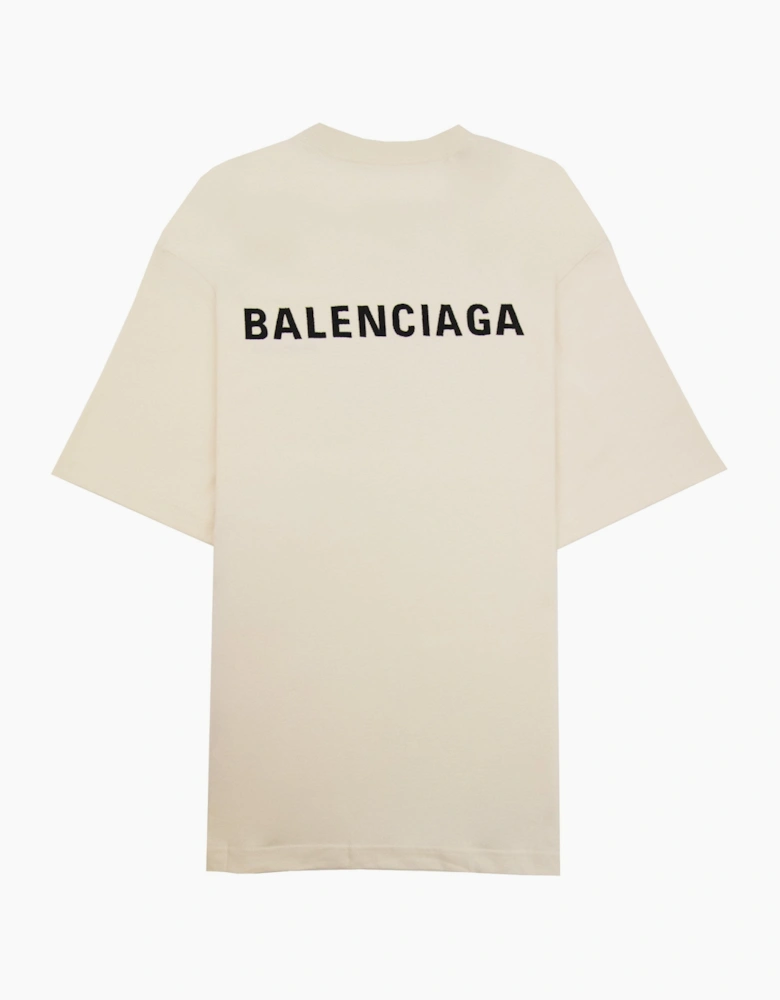 Balenciaga Logo Crewneck T Shirt Off White