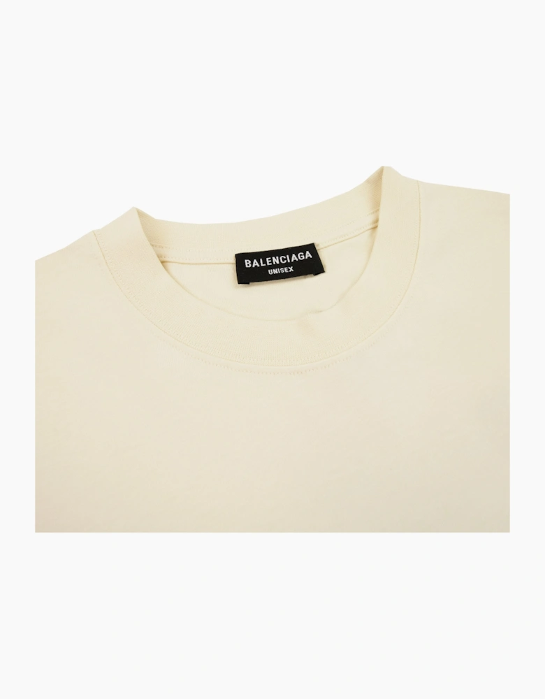 Balenciaga Logo Crewneck T Shirt Off White