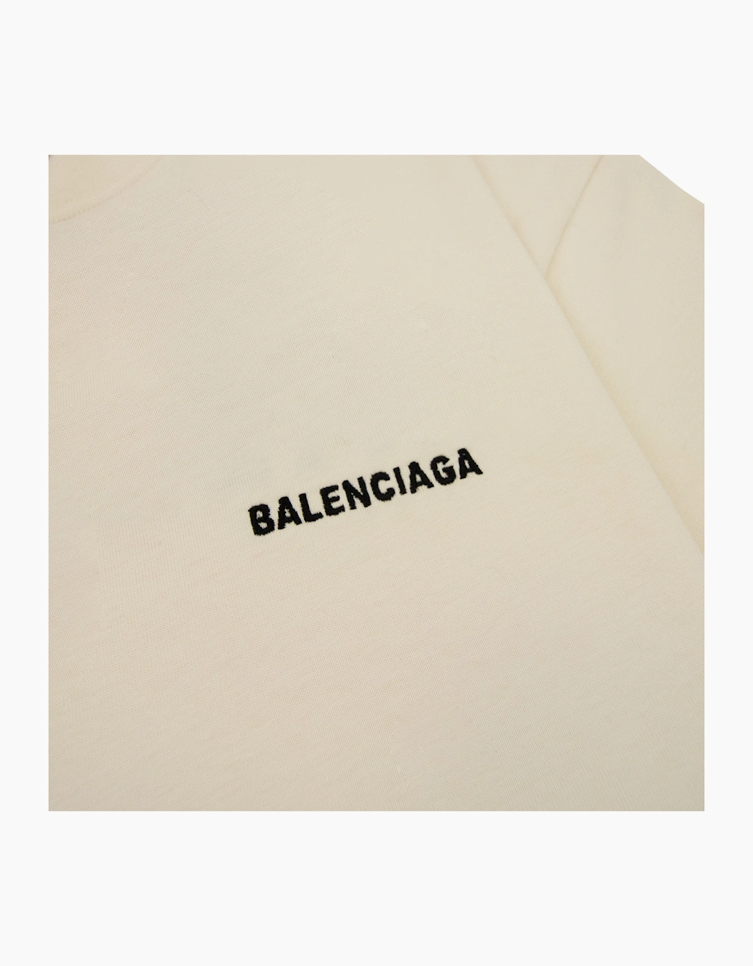 Balenciaga Logo Crewneck T Shirt Off White