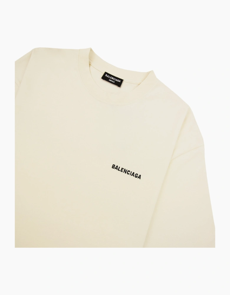 Balenciaga Logo Crewneck T Shirt Off White