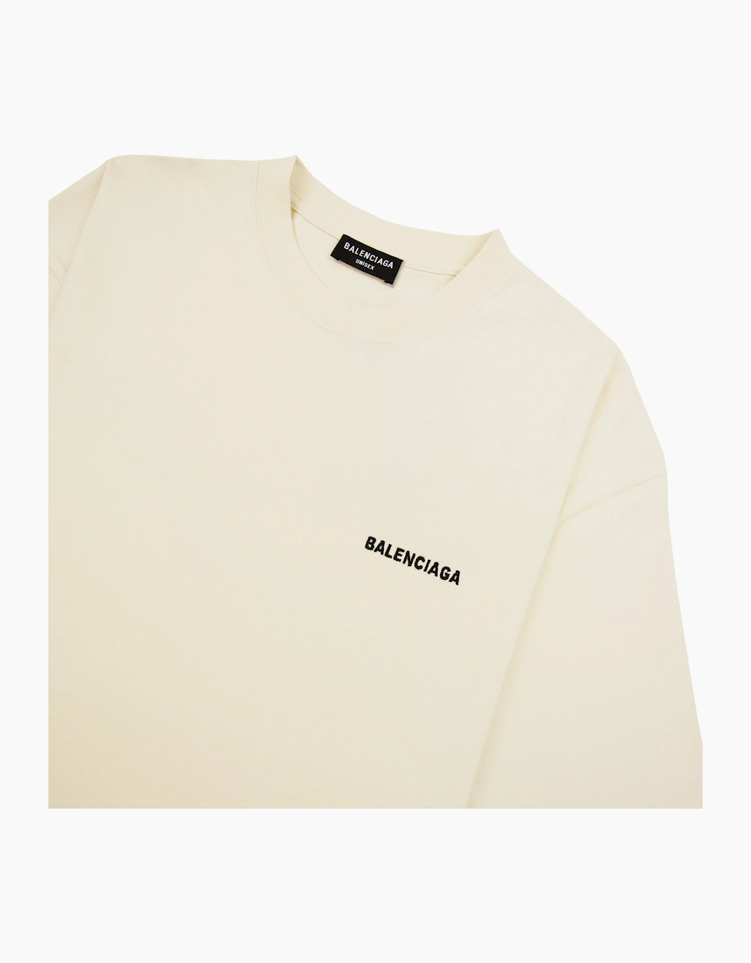 Balenciaga Logo Crewneck T Shirt Off White