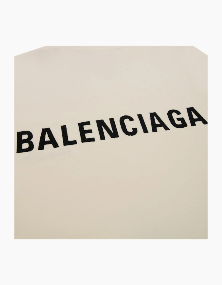 Balenciaga Logo Crewneck T Shirt Off White