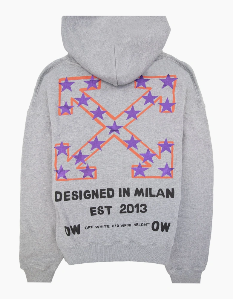 Off White Star Arrow Skate Hoodie Grey Melange