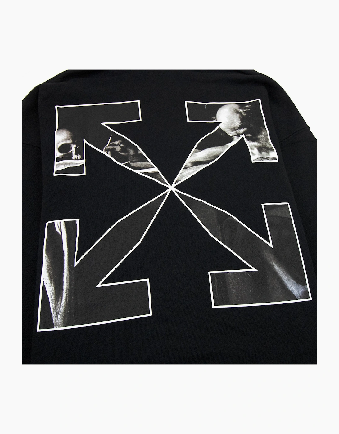 Off White Caravage Arrow Over Hoodied Sweatshirt Black/white